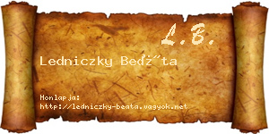 Ledniczky Beáta névjegykártya