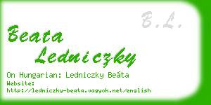 beata ledniczky business card